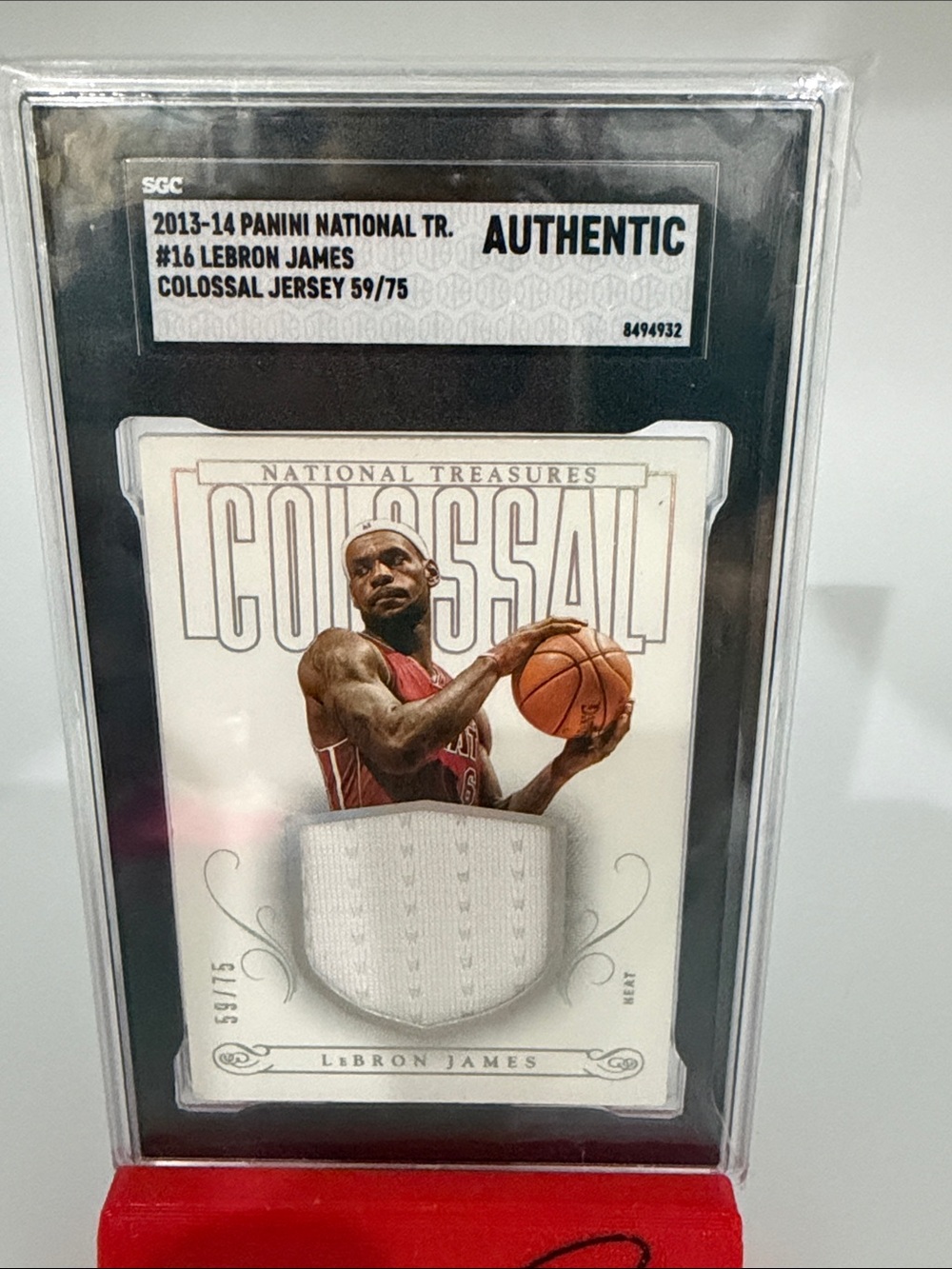 2013-14 Panini National Treasures Lebron James Colossal Jersey 59/75